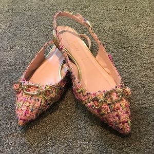 Kate Spade tweed Belle slingback flat